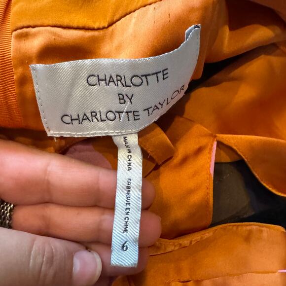 Charlotte by Charlotte Taylor Silk Dress Yellow Round Neck Zip Sleeveless Sz 6 - Picture 4 of 5